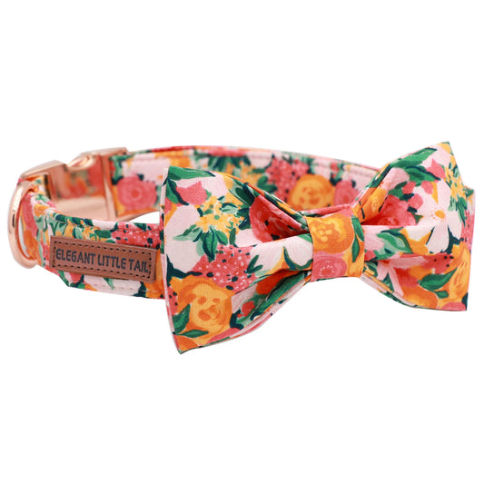 Floral Garden Collar and Bowtie