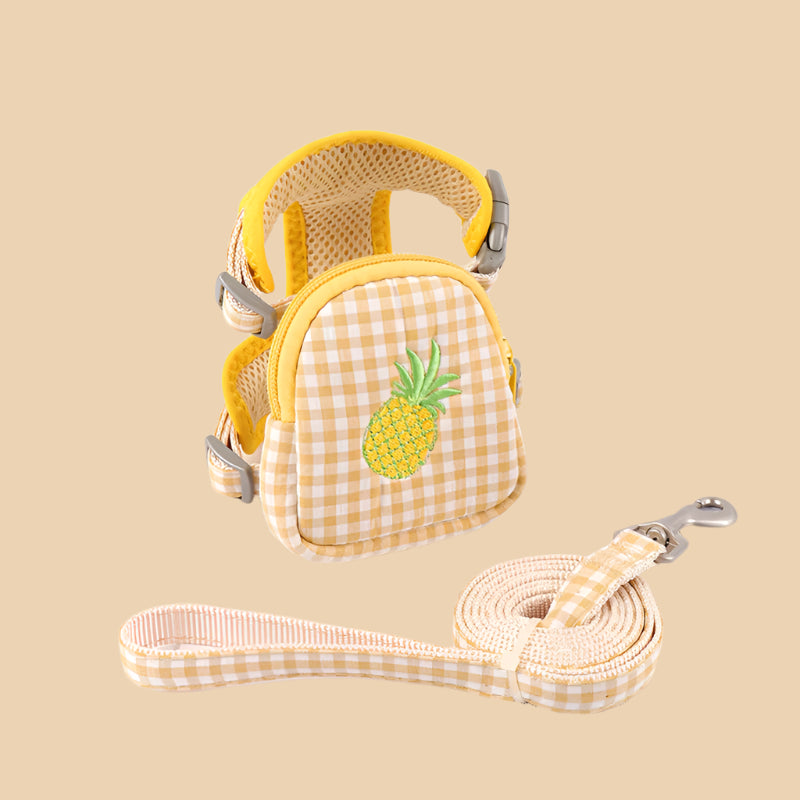 Pineapple Picnic Cat Harness with Backpack