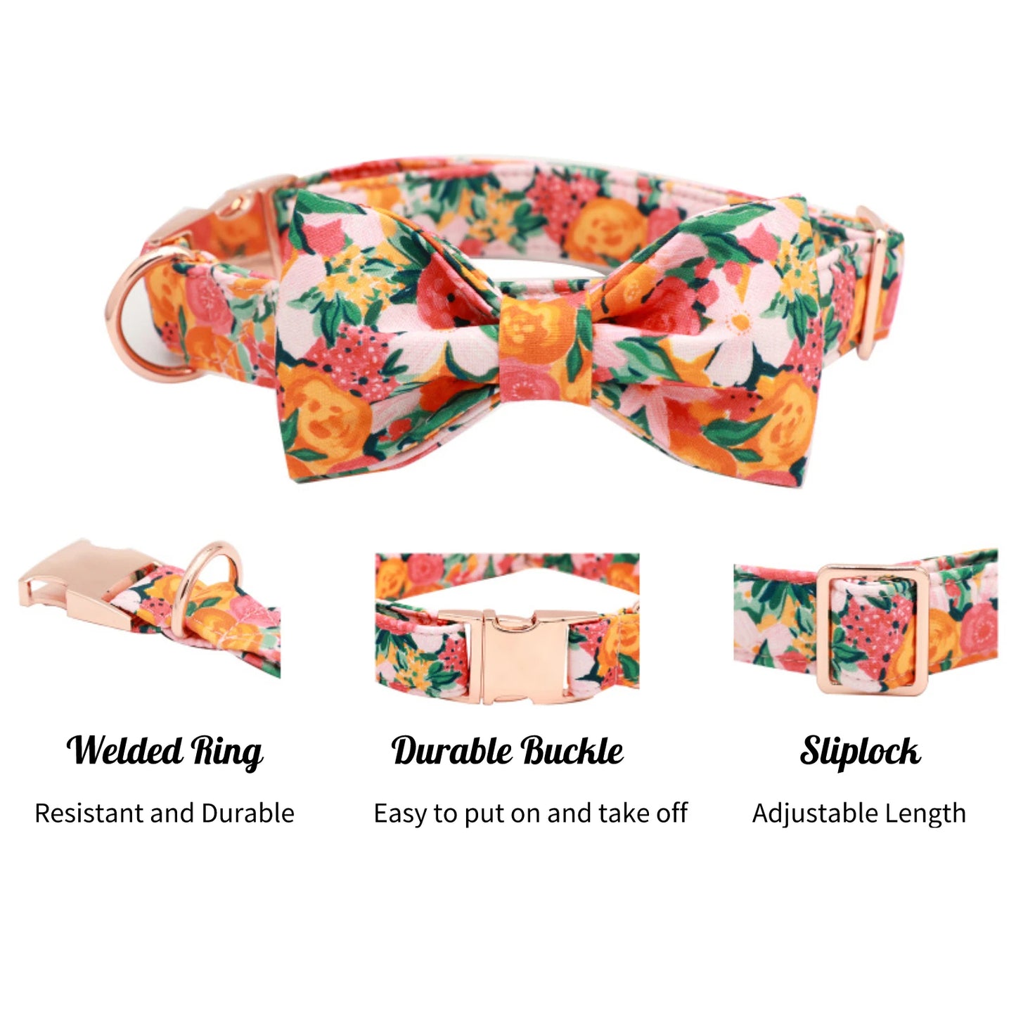 Floral Garden Collar and Bowtie
