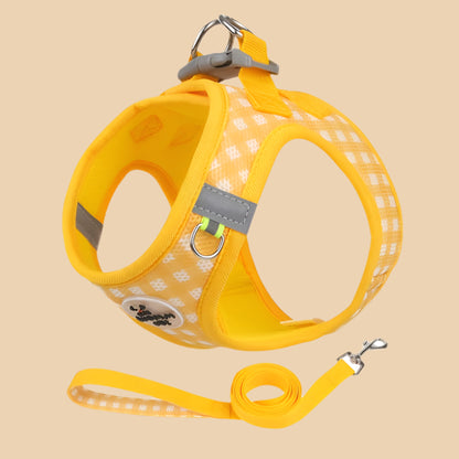 Yellow Checkered Cat Harness