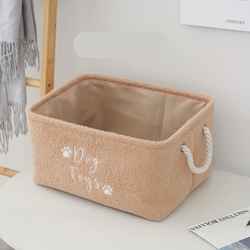 Teddy Fleece Toy Storage Baskets