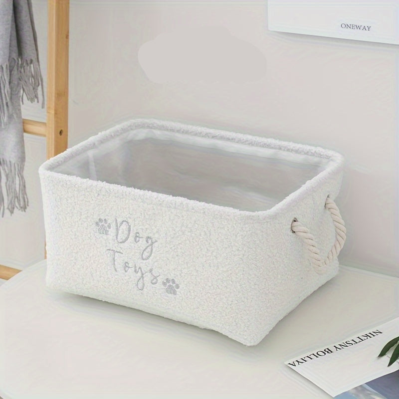 Teddy Fleece Toy Storage Baskets