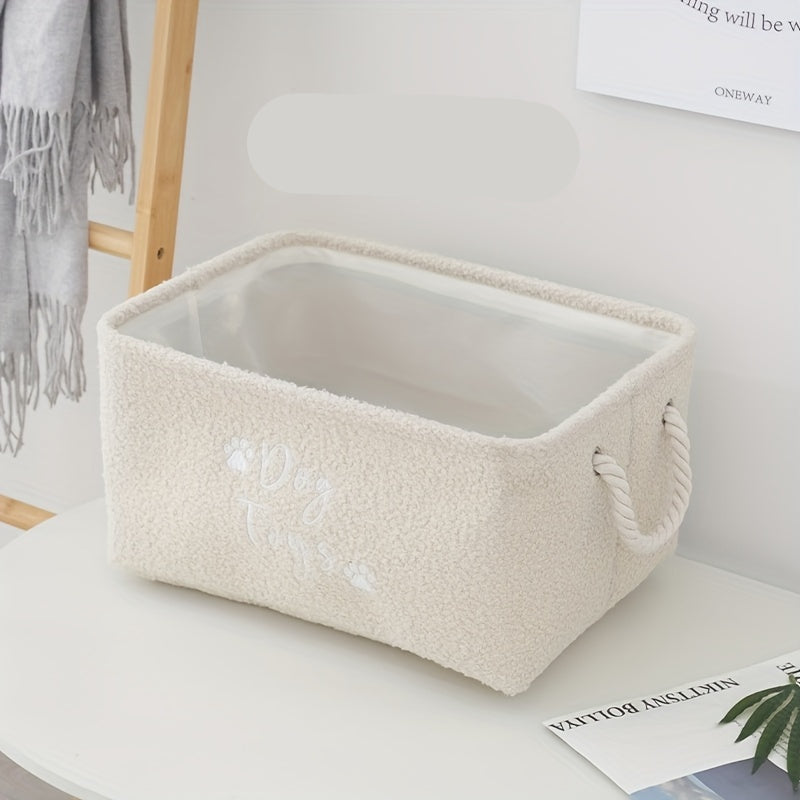 Teddy Fleece Toy Storage Baskets