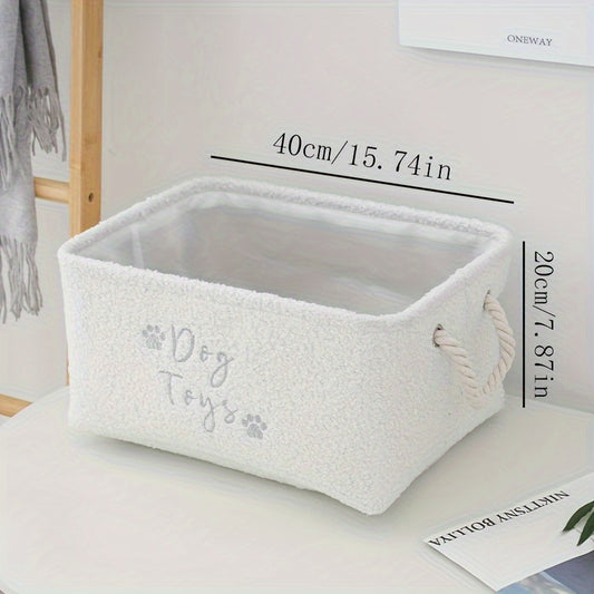 Teddy Fleece Toy Storage Baskets