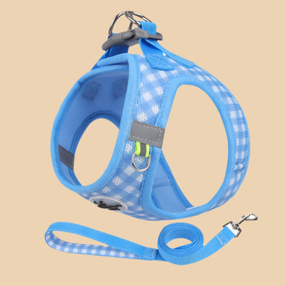 Blue Checkered Cat Harness