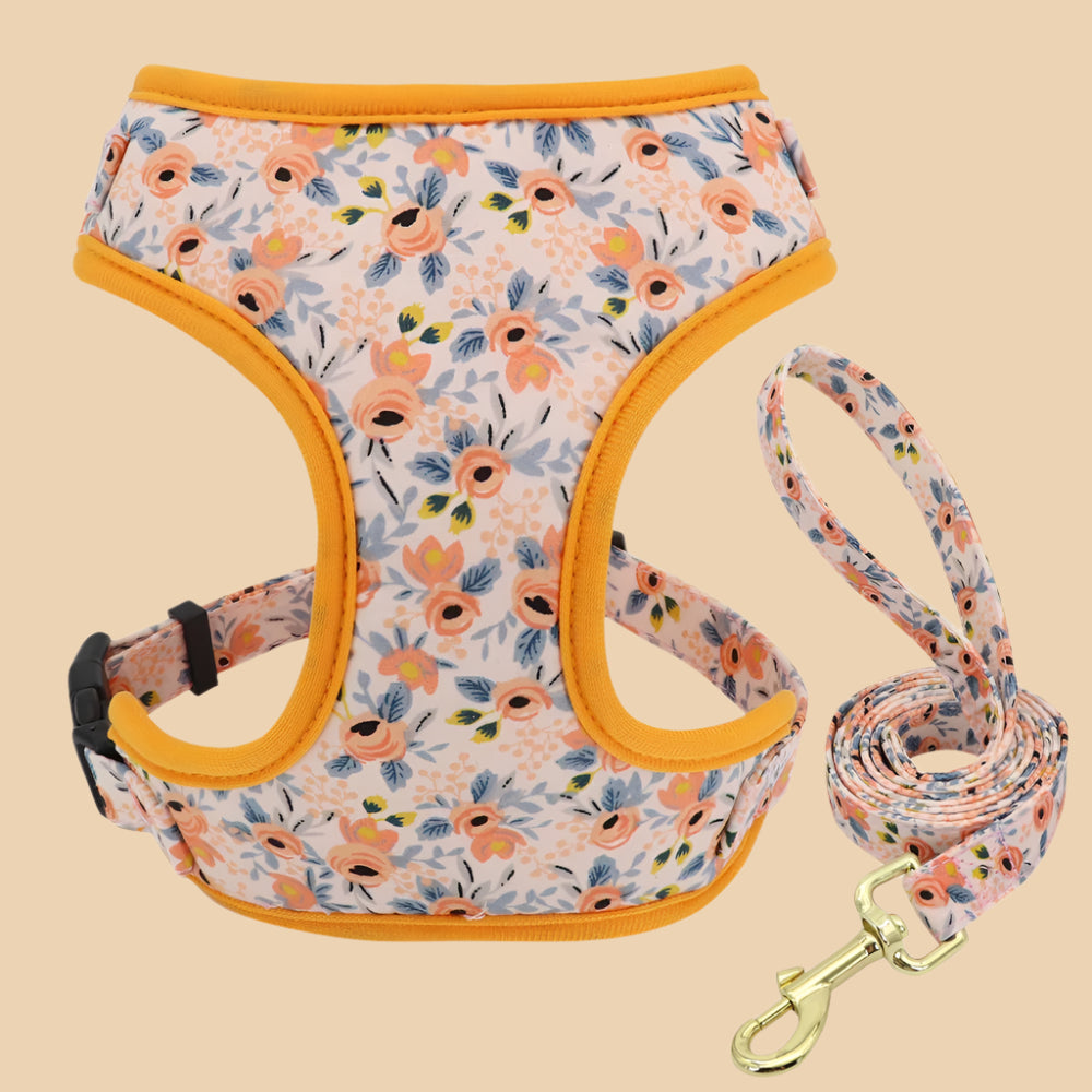 Orange Floral Harness