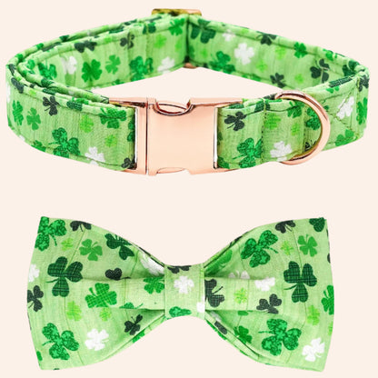 Lucky Clover Collar and Bowtie