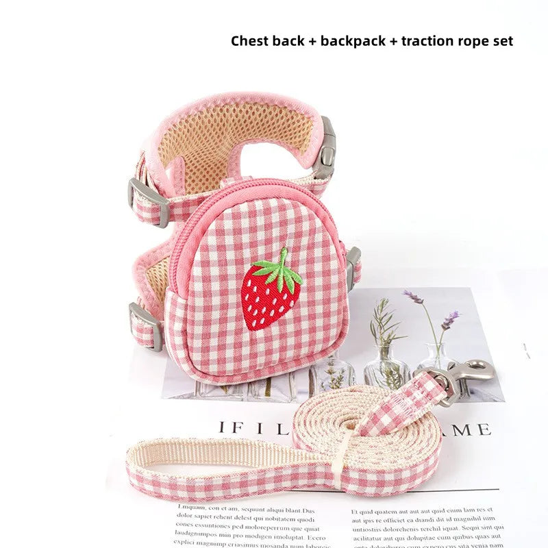 Strawberry Picnic Backpack Cat Harness