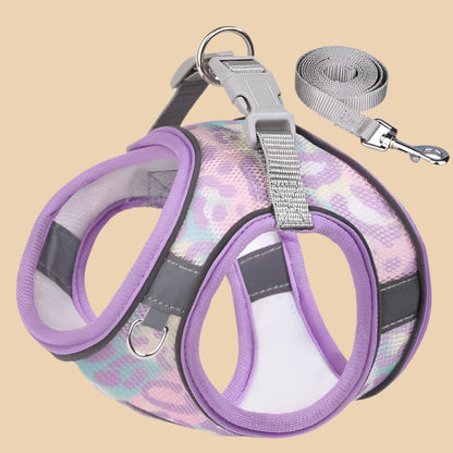 Purple Army Mesh Cat Harness