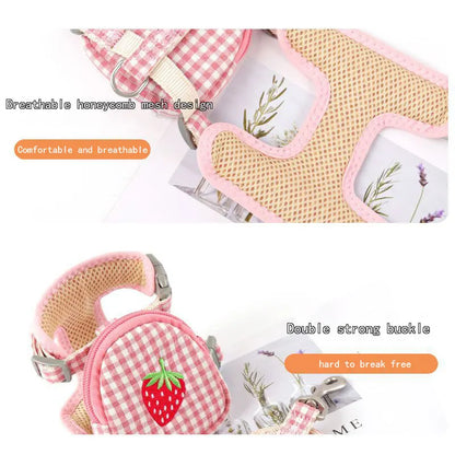 Cherry Picnic Cat Harness with Backpack