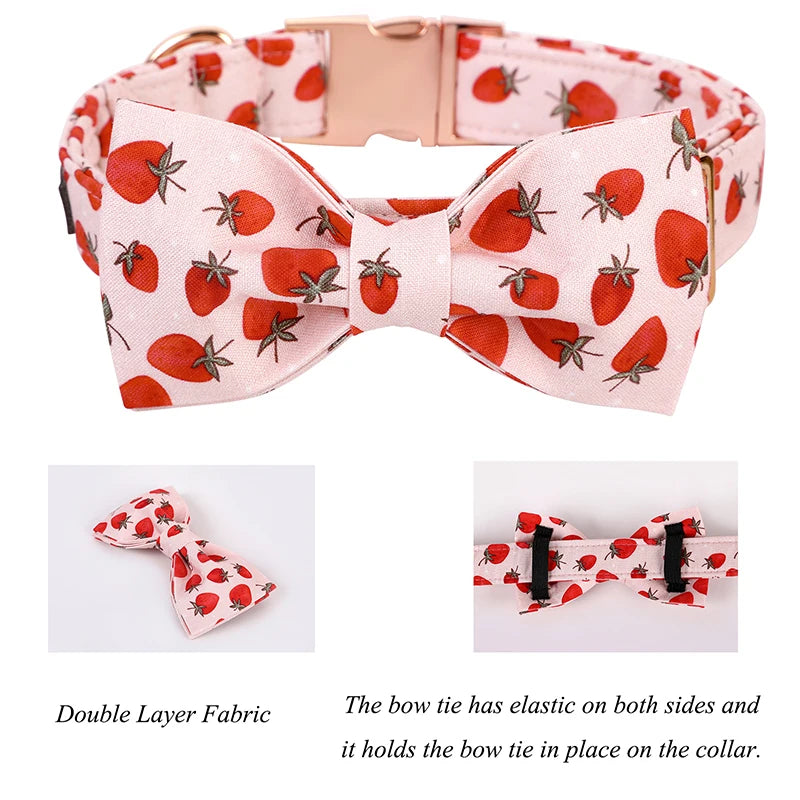 Strawberry Patch Collar and BowTie