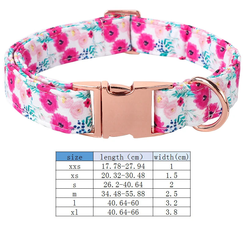 Pink Floral Collar and Bowtie
