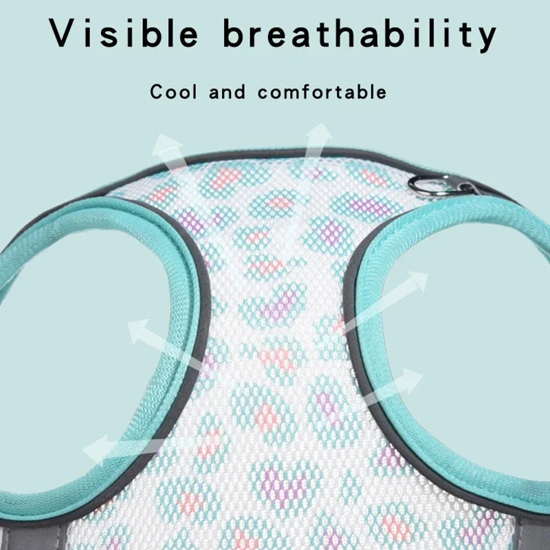 Orange Army Mesh Cat Harness