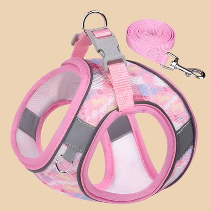 Pink Army Mesh Cat Harness