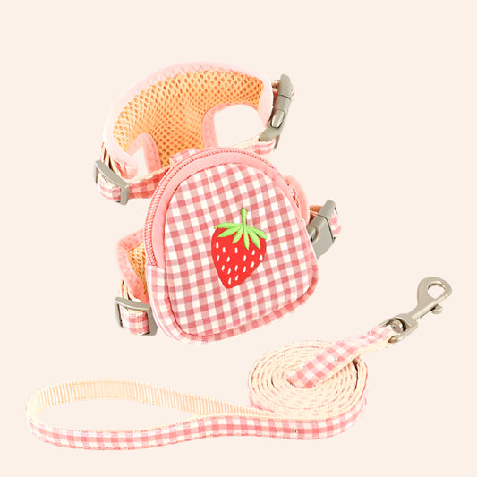 Strawberry Picnic Backpack Cat Harness