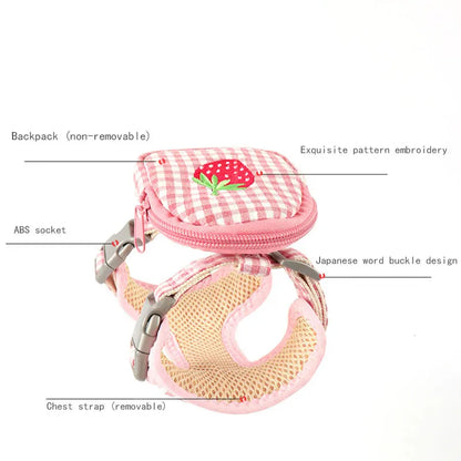 Cherry Picnic Cat Harness with Backpack