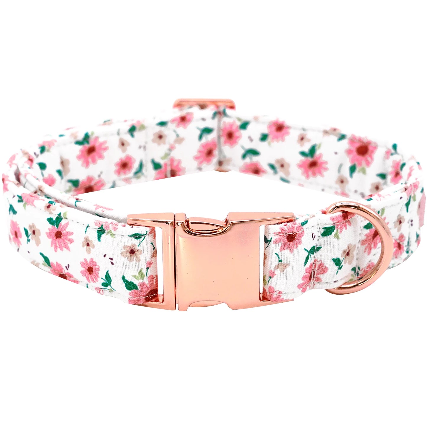 White and Pink Floral Collar and Bowtie
