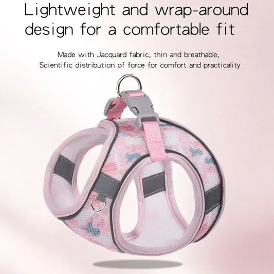 Pink Army Mesh Cat Harness