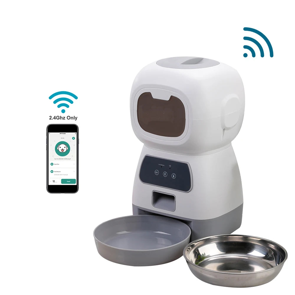 White Automatic Pet Feeder