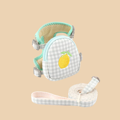 Lemon Picnic Cat Harness with Backpack