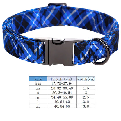 Blue Check Collar and Bowtie