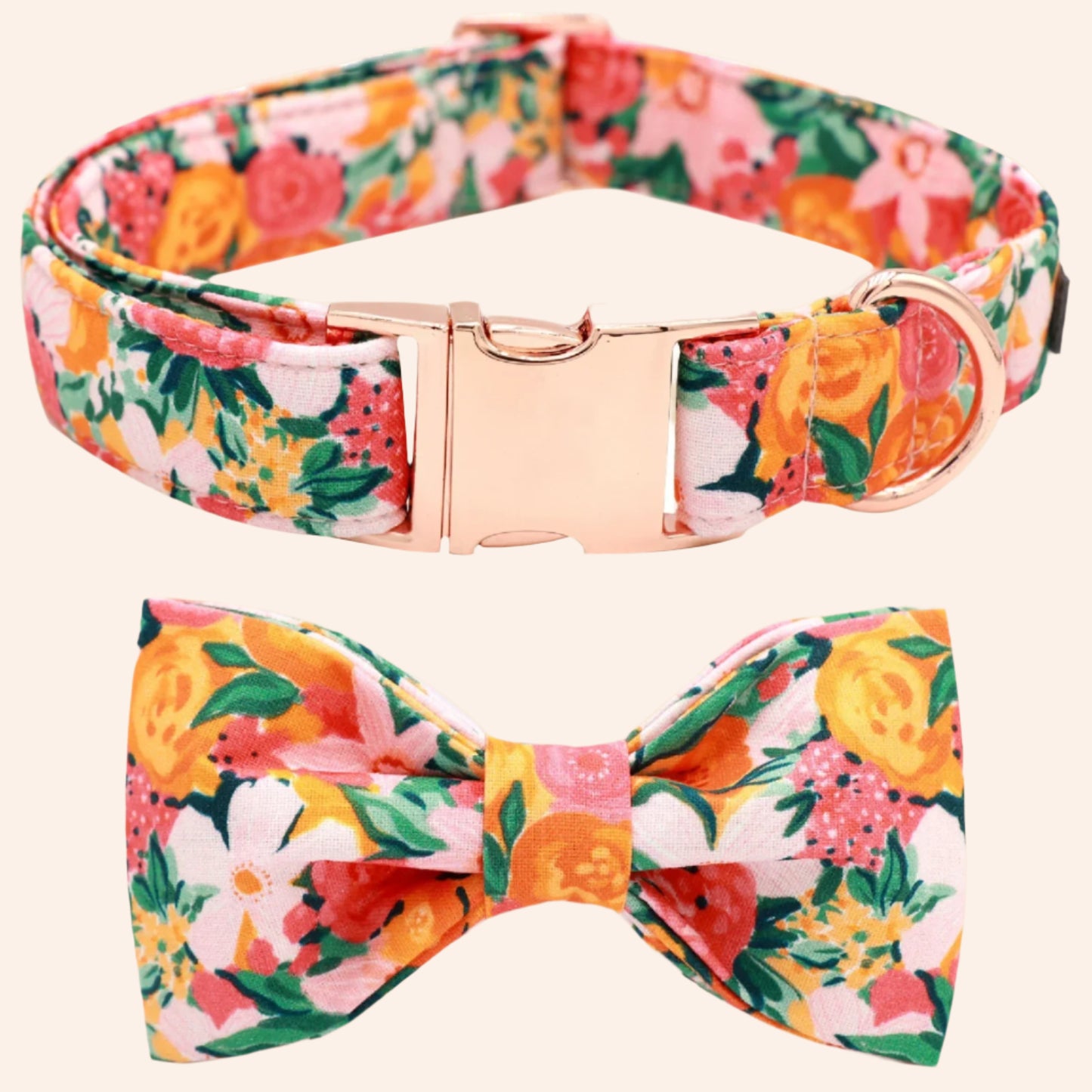 Floral Garden Collar and Bowtie