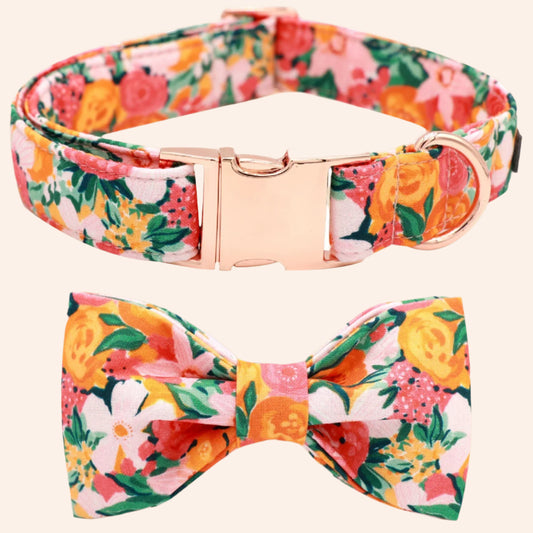 Floral Garden Collar and Bowtie