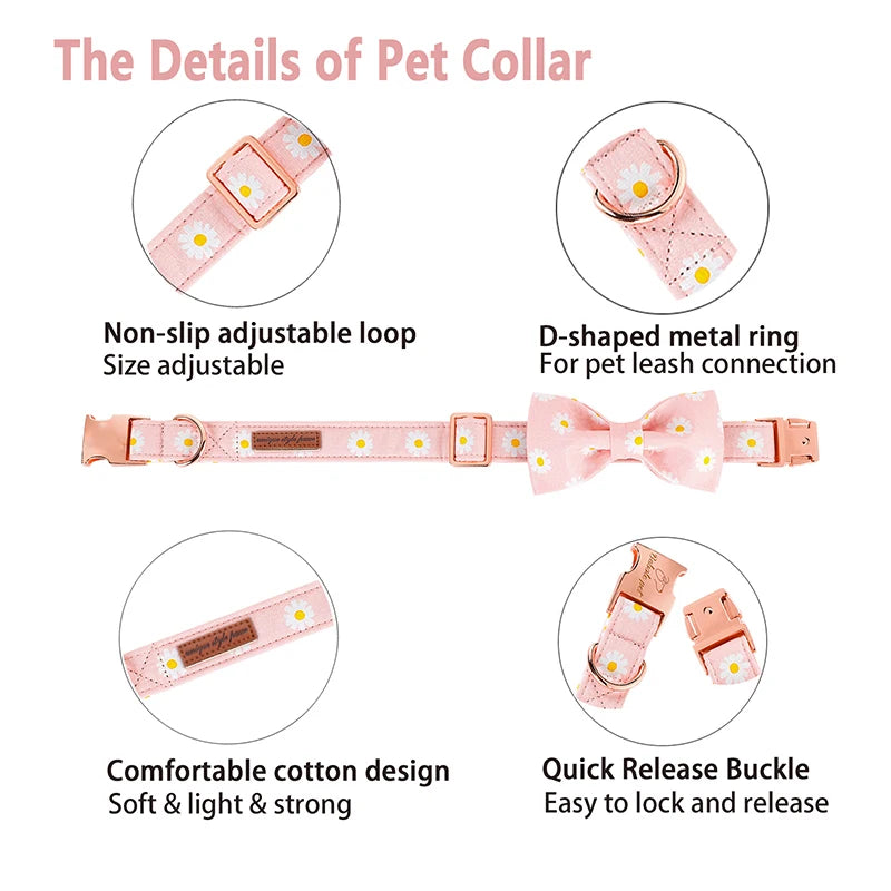 Daisy Floral Collar and Bowtie