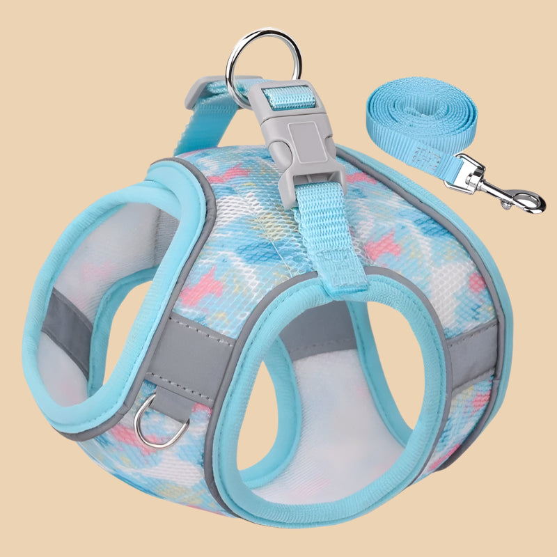 Blue Army Mesh Cat Harness