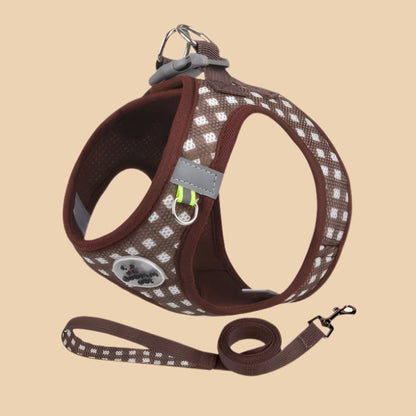 Brown Checkered Cat Harness